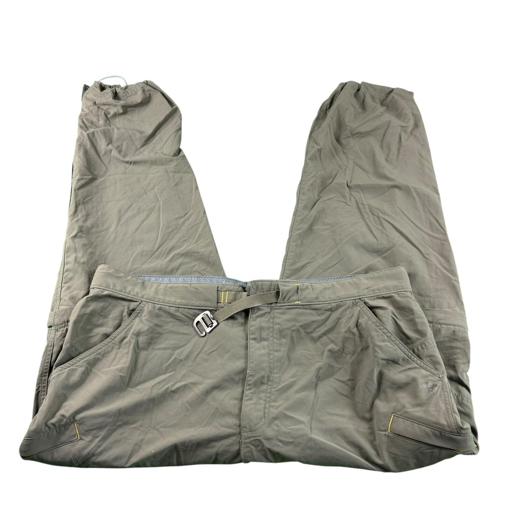 Mountain Hardwear Mens Green Convertible Belted Nylon Hiking Pant Size 42